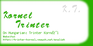 kornel trinter business card